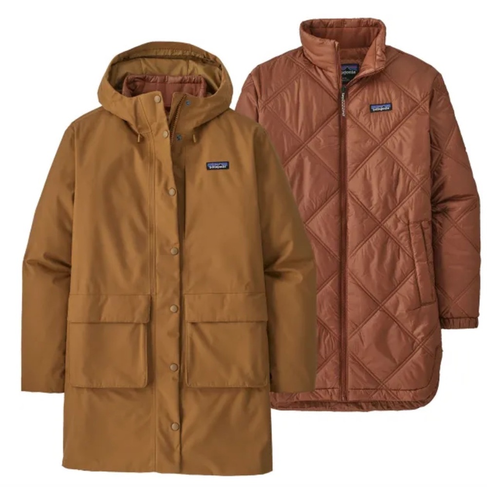 NWT Patagonia Women's Pine Bank 3-in-1 Parka Nest Brown Neutral Medium M Coat